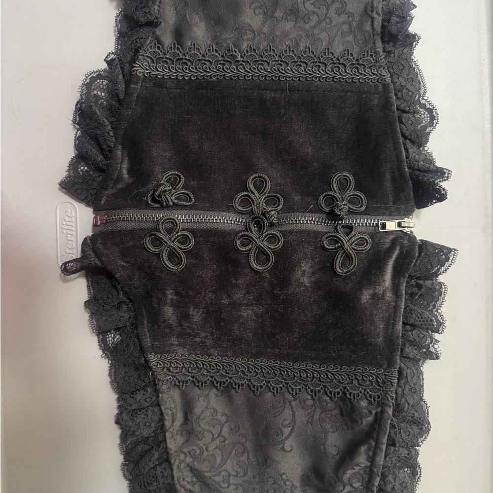 Killstar Black Lace Corset Top with Moon Label